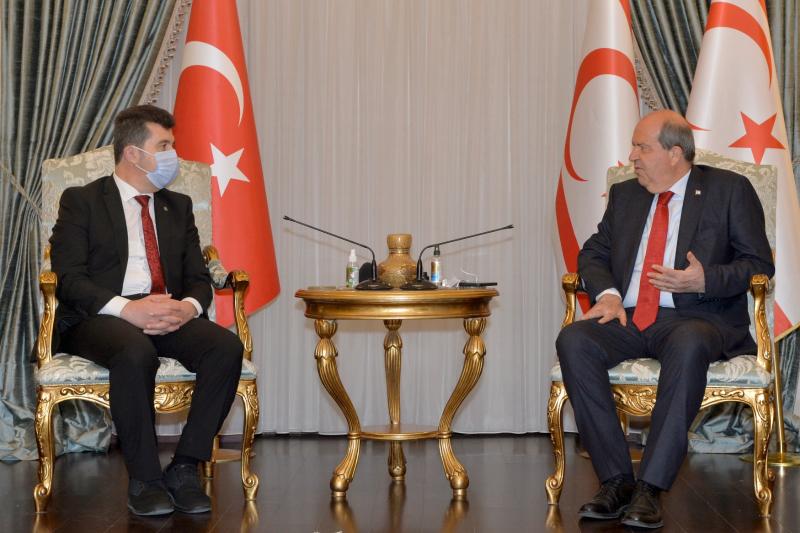 Rektörümüz Prof. Dr. Musa Kazım Arıcan KKTC Cumhurbaşkanı Ersin Tatar’ı Ziyaret Etti