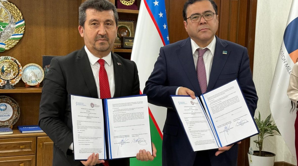 Ankara Sosyal Bilimler Üniversitesi ile Özbekistan Gazetecilik ve Kitle İletişim Üniversitesi Arasında İş Birliği Anlaşması İmzalandı